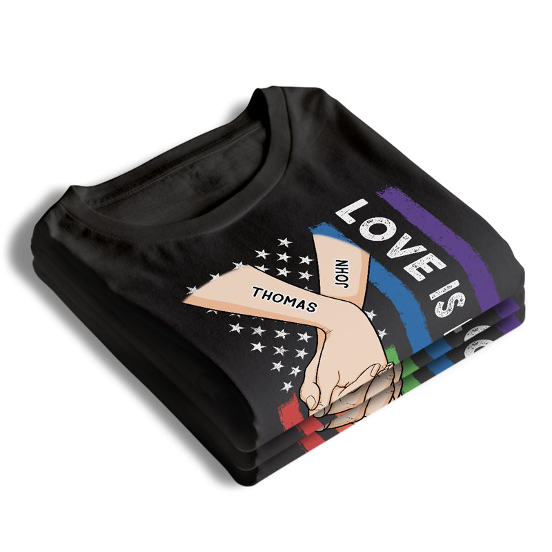 L'amour est l'amour - T-shirt unisexe personnalisé, sweat à capuche, sweat-shirt - Cadeau pour mari et femme, anniversaire, LGBTQ+