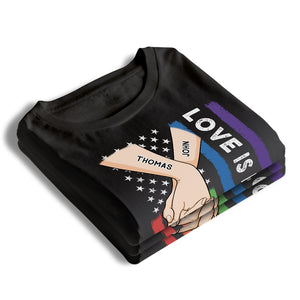 L'amour est l'amour - T-shirt unisexe personnalisé, sweat à capuche, sweat-shirt - Cadeau pour mari et femme, anniversaire, LGBTQ+