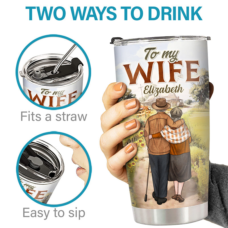 À ma femme, il était une fois - Verre personnalisé pour couple - Cadeau pour mari et femme, anniversaire