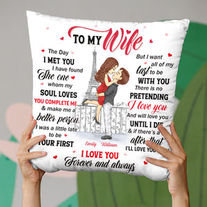 Celui que mon âme aime - Coussin personnalisé pour couple - Cadeau pour mari et femme, anniversaire