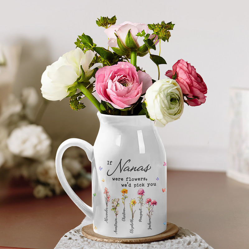 L'amour de grand-mère donne vie aux fleurs - Vase à fleurs personnalisé pour la décoration intérieure de la famille - Cadeau de pendaison de crémaillère pour maman et grand-mère