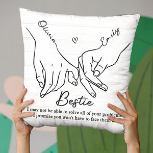 L'amitié est un cadeau précieux - Coussin personnalisé Bestie - Cadeau de Noël pour meilleures amies, meilleures amies et sœurs