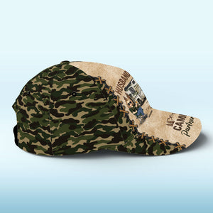 Campez plus, moins de soucis ! Casquette de camping personnalisée, imprimé intégral, classique ! Cadeau pour mari, femme et amoureux du camping.