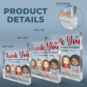 Thank You For Being An Important Part Of Our Stories - Coworker Personalized Custom Square Shaped Acrylic Plaque - Gift For Coworkers, Work Friends, Colleagues