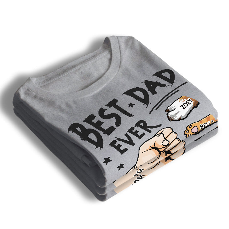Le meilleur papa de tous les temps et son bébé à fourrure - T-shirt unisexe personnalisé pour chien et chat, sweat à capuche, sweat-shirt - Fête des Pères, cadeau pour les propriétaires d'animaux et les amoureux des animaux