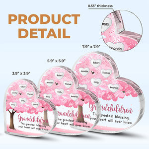 La plus grande bénédiction que votre cœur connaîtra jamais - Plaque acrylique personnalisée en forme de cœur pour la famille - Cadeau pour grand-mère, arrière-grand-mère