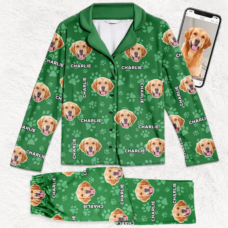 Pyjama personnalisé avec photo de chat : le monde est roi ! Pyjama personnalisé avec photo de visage pour chien et chat ! Cadeau de Noël pour les propriétaires et les amoureux des animaux.