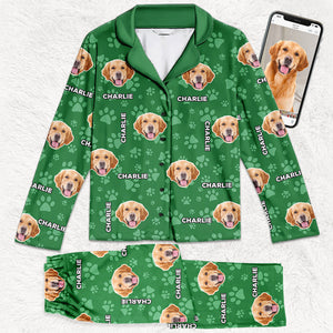 Pyjama personnalisé avec photo de chat : le monde est roi ! Pyjama personnalisé avec photo de visage pour chien et chat ! Cadeau de Noël pour les propriétaires et les amoureux des animaux.