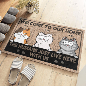 Bienvenue dans la maison du chat - Tapis décoratif personnalisé pour chat - Cadeau pour les propriétaires et les amoureux des animaux