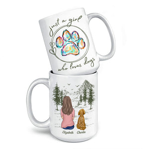 Juste une fille qui aime les chiens - Mug personnalisé avec chien - Cadeau pour les propriétaires d'animaux et les amoureux des animaux