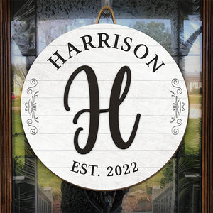 Our Home Sweet Home - Family Personalized Custom Round Shaped Home Decor Wood Sign - House Warming Gift For Family Members