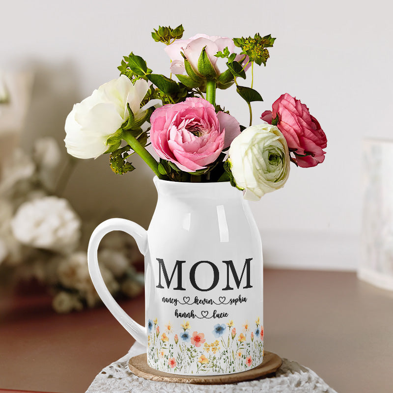 Passer du temps en famille est un cadeau - Vase à fleurs personnalisé pour la décoration intérieure - Cadeau de fête des mères, de pendaison de crémaillère pour maman et grand-mère