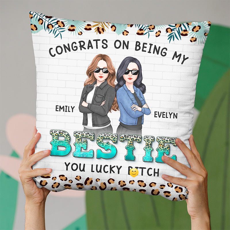 Tu es mon meilleur ami jusqu'à la fin - Coussin personnalisé Bestie - Cadeau pour meilleures amies, BFF, sœurs