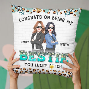 Tu es mon meilleur ami jusqu'à la fin - Coussin personnalisé Bestie - Cadeau pour meilleures amies, BFF, sœurs