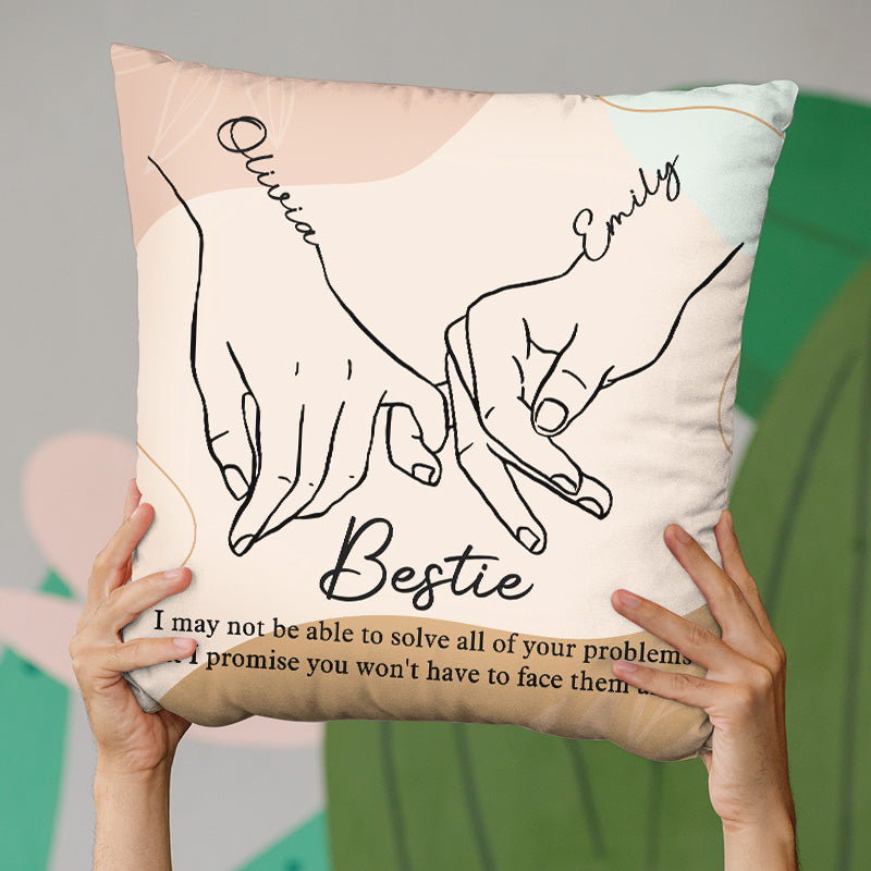 Notre amitié est infinie - Coussin personnalisé Bestie - Cadeau de Noël pour meilleures amies, meilleures amies, sœurs
