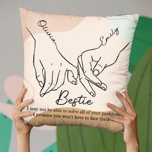 Notre amitié est infinie - Coussin personnalisé Bestie - Cadeau de Noël pour meilleures amies, meilleures amies, sœurs