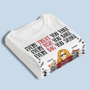 Chaque poisson que vous cuisinez, nous vous surveillerons - T-shirt unisexe personnalisé pour chat, sweat à capuche, sweat-shirt - Cadeau pour les propriétaires d'animaux de compagnie, les amoureux des animaux