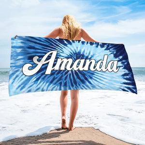 Évadez-vous à la plage - Serviette de plage personnalisée pour toute la famille - Cadeau pour les vacances d'été, cadeau pour les membres de la famille