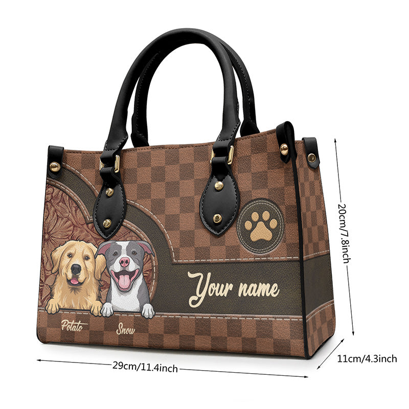 Amour inconditionnel dans un sac en fourrure - Sac à main en cuir personnalisé pour chien et chat - Cadeau pour propriétaires et amoureux des animaux