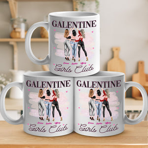 Galentine Girls Club - Mug personnalisé Bestie - Cadeau de Saint-Valentin pour meilleures amies, meilleures amies, sœurs