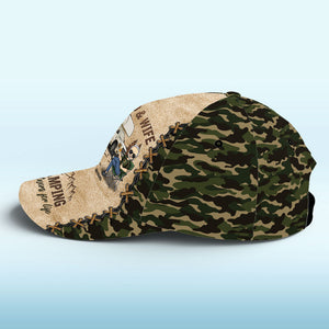 Campez plus, moins de soucis ! Casquette de camping personnalisée, imprimé intégral, classique ! Cadeau pour mari, femme et amoureux du camping.