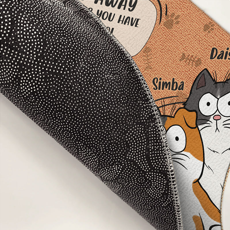 Partez sans avoir de vin et de friandises pour chat ! Tapis décoratif personnalisé pour chat ! Cadeau pour propriétaires et amoureux des animaux.