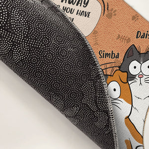Partez sans avoir de vin et de friandises pour chat ! Tapis décoratif personnalisé pour chat ! Cadeau pour propriétaires et amoureux des animaux.