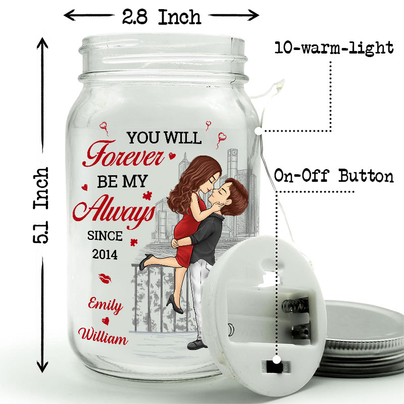 Tu es la lumière de ma vie - Lampe personnalisée en pot Mason pour couple - Cadeau pour mari et femme, anniversaire