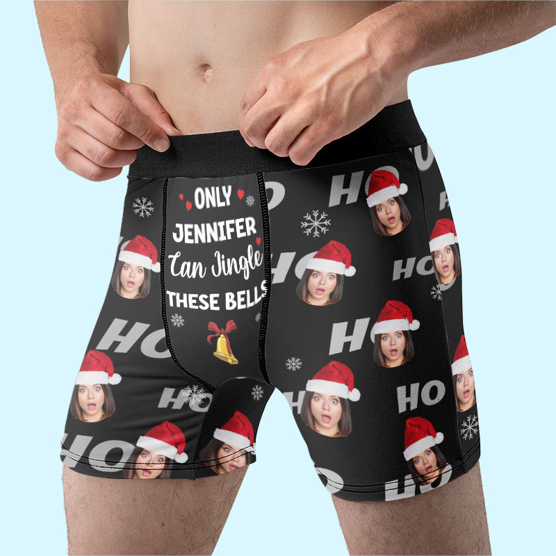 Photo personnalisée : vous seul pouvez faire tinter ces cloches ! Boxer personnalisé amusant, boxer pour homme ! Cadeau de Noël pour petit ami, mari, anniversaire