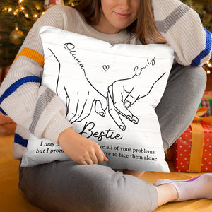 L'amitié est un cadeau précieux - Coussin personnalisé Bestie - Cadeau de Noël pour meilleures amies, meilleures amies et sœurs
