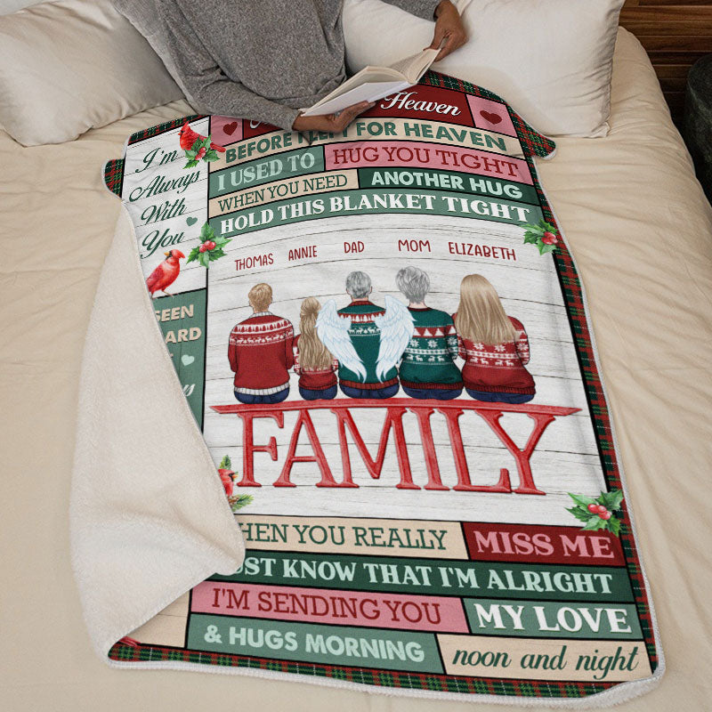 Câlins du ciel - Couverture commémorative personnalisée - Cadeau de Noël, cadeau de condoléances pour les membres de la famille