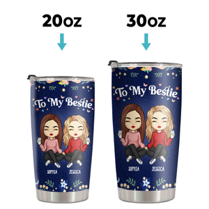 Grâce à toi, je souris beaucoup plus - Gobelet personnalisé Bestie - Cadeau pour meilleures amies, meilleures amies, sœurs