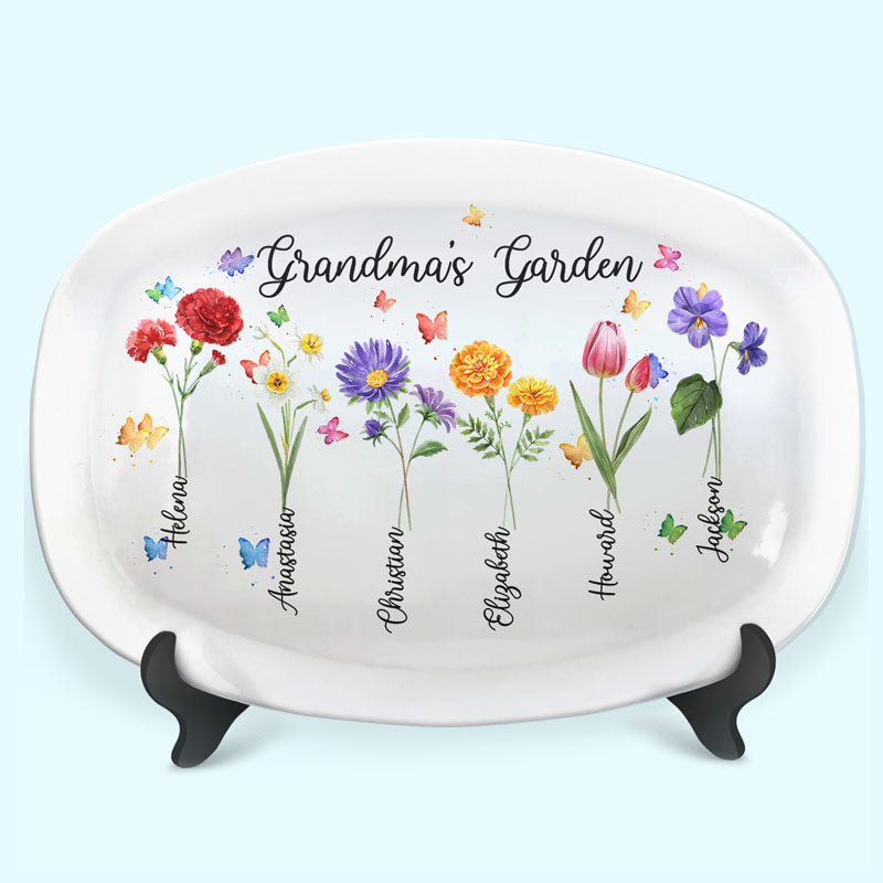 Le jardin de grand-mère est génial - Plateau personnalisé pour la famille - Cadeau de fête des mères et d'anniversaire pour grand-mère