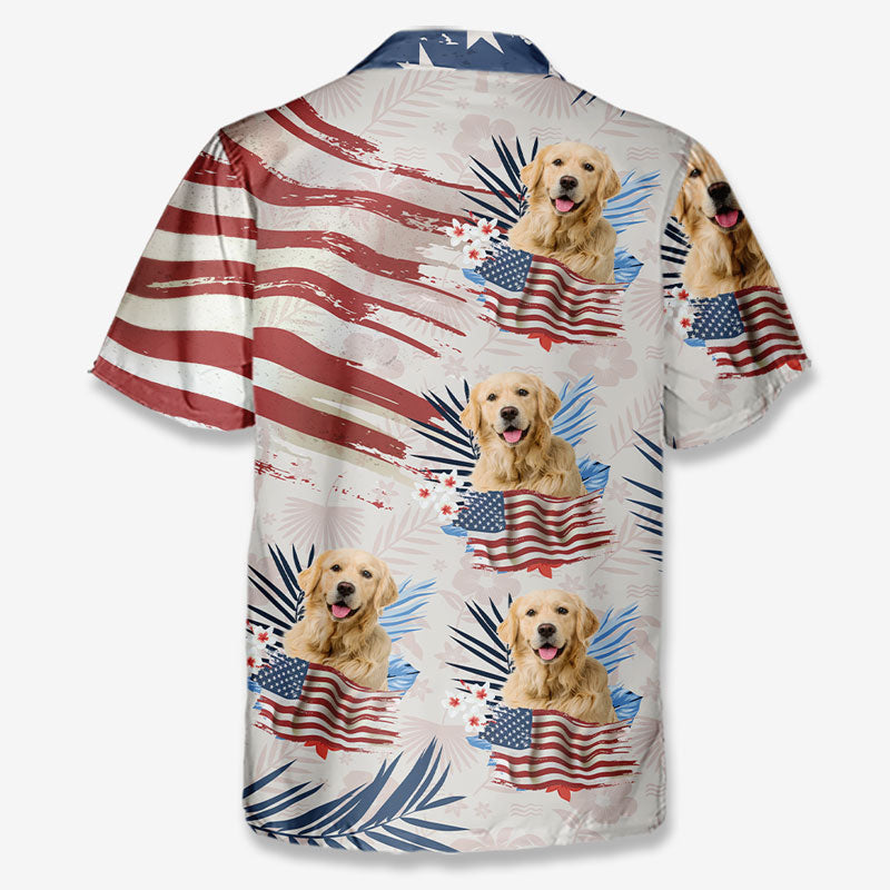 T-shirt hawaïen tropical patriotique unisexe personnalisé pour chien et chat : « L'été est un état d'esprit » - Cadeau pour les vacances d'été, pour les propriétaires d'animaux et les amoureux des animaux.