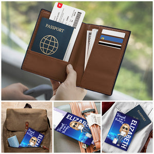 Voyager est ma thérapie - Protection de passeport personnalisée, étui à passeport - Cadeau pour les amoureux du voyage