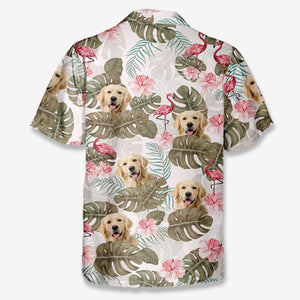 T-shirt hawaïen tropical unisexe personnalisé avec photo « L'été approche » pour chien et chat - Cadeau vacances d'été, cadeau pour propriétaires d'animaux et amoureux des animaux