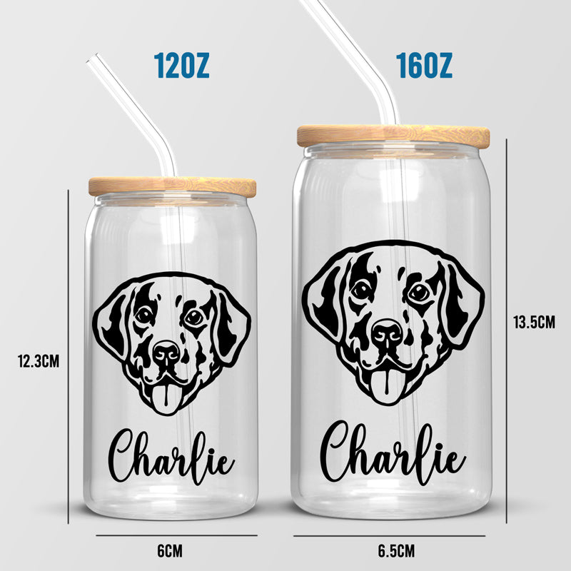 Un chien nous rend la vie meilleure ! Tasse en verre personnalisée pour chien, tasse à café glacé ! Cadeau pour les propriétaires et les amoureux des animaux.