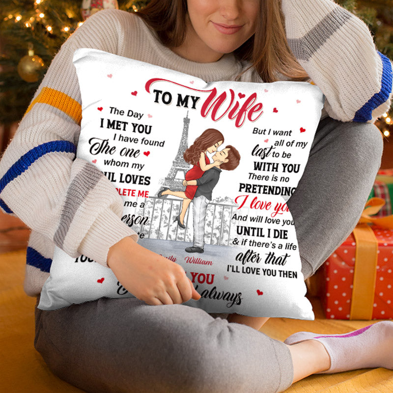 Celui que mon âme aime - Coussin personnalisé pour couple - Cadeau pour mari et femme, anniversaire