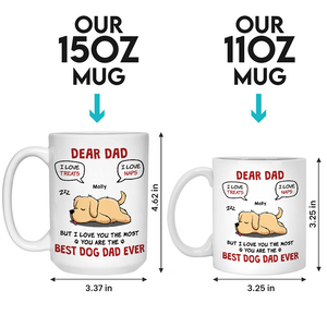 Le meilleur papa chien de tous les temps - Mug personnalisé pour chien - Fête des pères, cadeau pour les propriétaires d'animaux et les amoureux des animaux
