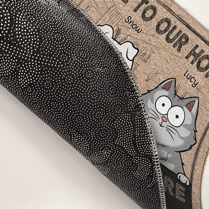 Bienvenue dans la maison du chat - Tapis décoratif personnalisé pour chat - Cadeau pour les propriétaires et les amoureux des animaux