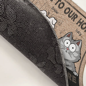 Bienvenue dans la maison du chat - Tapis décoratif personnalisé pour chat - Cadeau pour les propriétaires et les amoureux des animaux