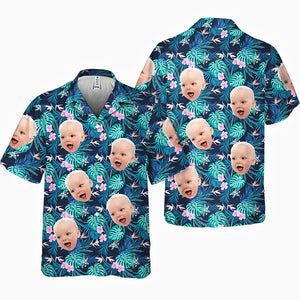 Photo personnalisée « Tu m'as eu à Aloha » - Chemise hawaïenne tropicale unisexe personnalisée pour la famille - Cadeau de vacances d'été, cadeau pour les membres de la famille