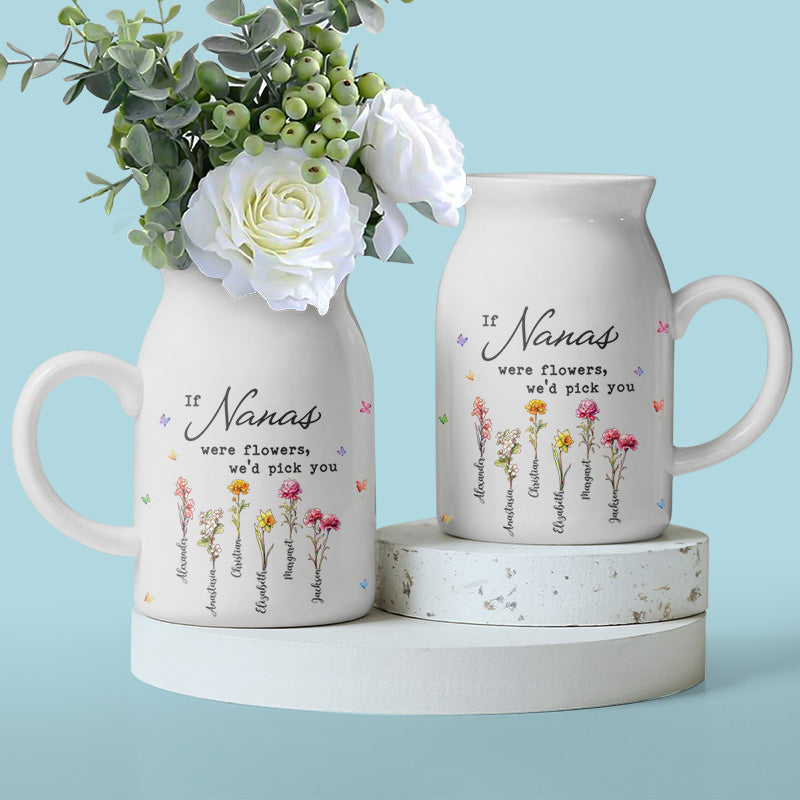 L'amour de grand-mère donne vie aux fleurs - Vase à fleurs personnalisé pour la décoration intérieure de la famille - Cadeau de pendaison de crémaillère pour maman et grand-mère