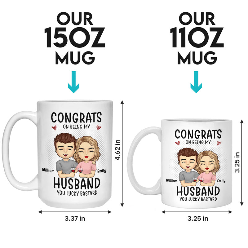 Félicitations pour être devenu mon petit ami ! Mug personnalisé pour couple ! Cadeau pour mari et femme, anniversaire