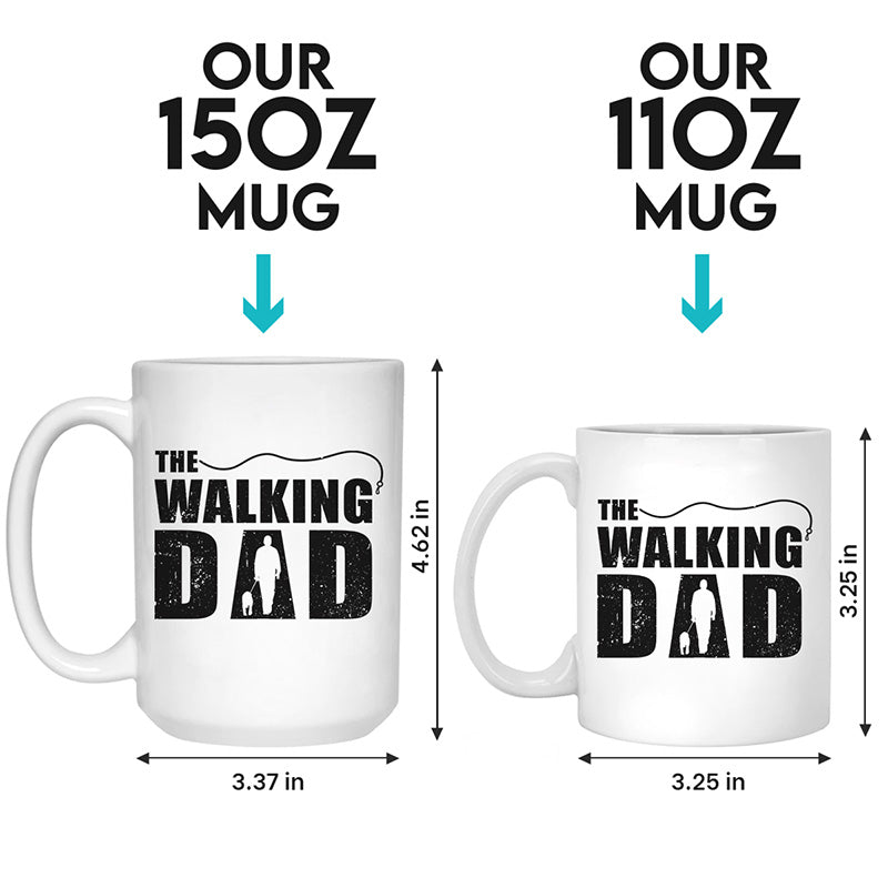 Mug personnalisé « The Walking Dad » avec chien – Cadeau pour les propriétaires et les amoureux des animaux