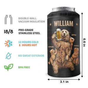 It's A Father Figure - Family Personalized Custom 4 In 1 Can Cooler Tumbler - Birthday Gift For Dad