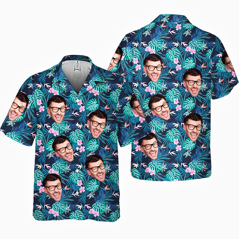 Photo personnalisée « Tu m'as eu à Aloha » - T-shirt hawaïen tropical unisexe personnalisé pour couple - Cadeau de vacances d'été, cadeau pour mari et femme