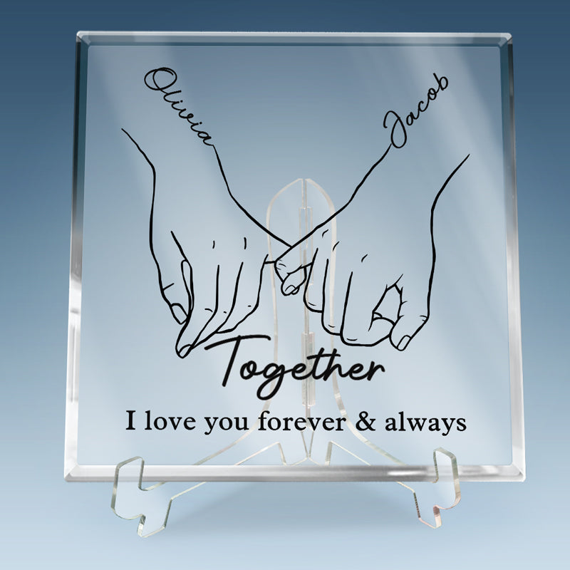 Toi et moi, pour toujours - Plaque acrylique carrée personnalisée pour couple - Cadeau pour mari et femme, anniversaire