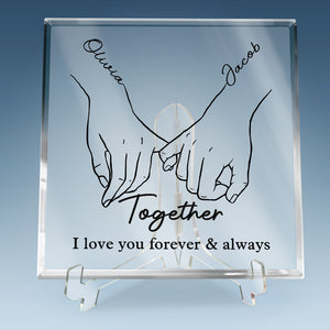 Toi et moi, pour toujours - Plaque acrylique carrée personnalisée pour couple - Cadeau pour mari et femme, anniversaire
