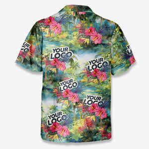 Custom Photo Let The Summer Begin - Company Logo Personalized Custom Unisex Tropical Hawaiian Aloha Shirt - Summer Vacation Gift, Gift For Coworker, Team Members
